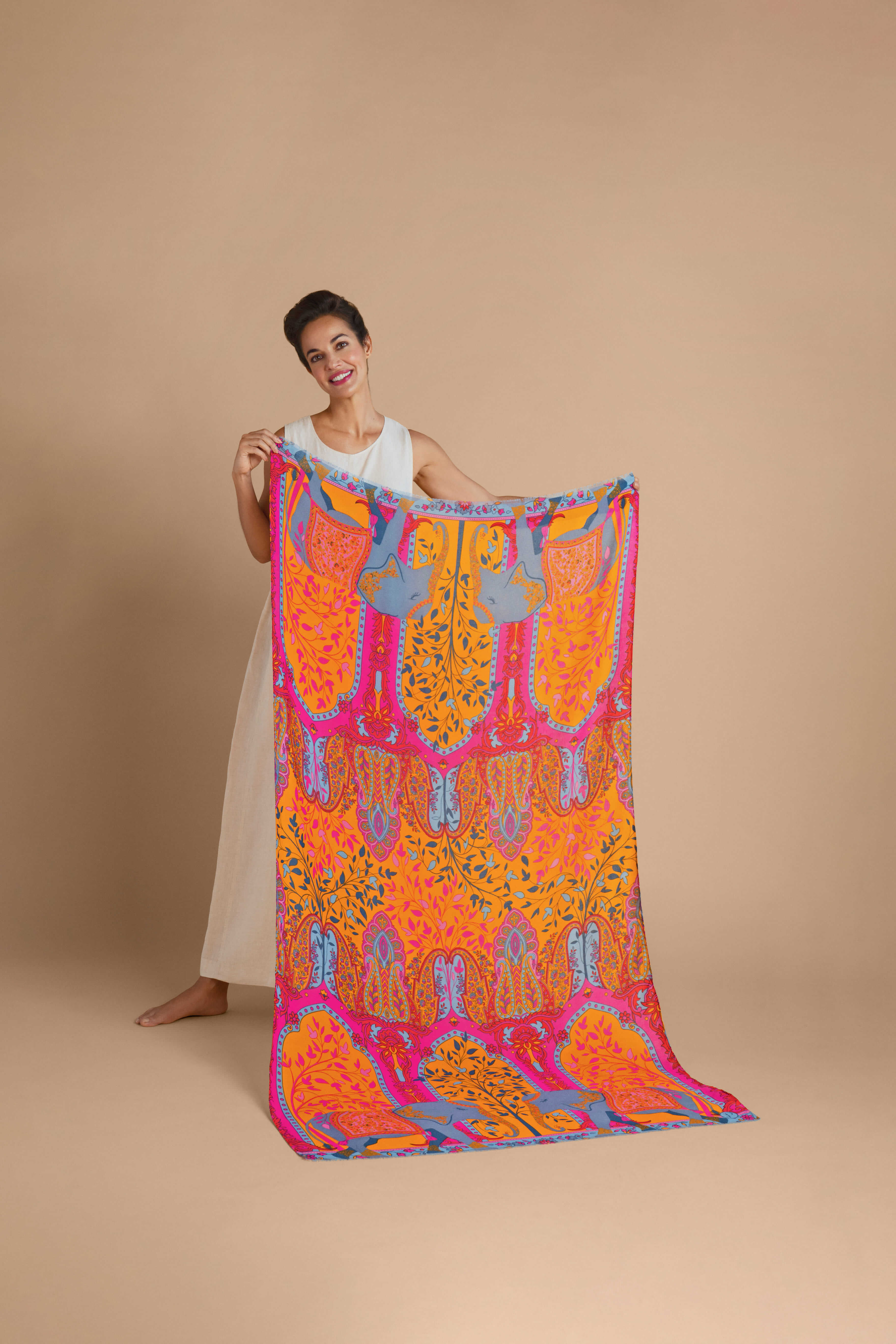 Regal Elephant Print Scarf
