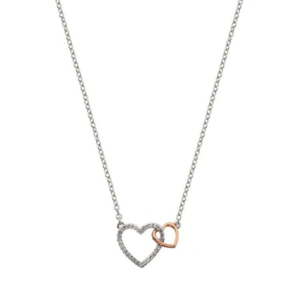 Togetherness Open Heart Pendant Rose Gold Plate Accents