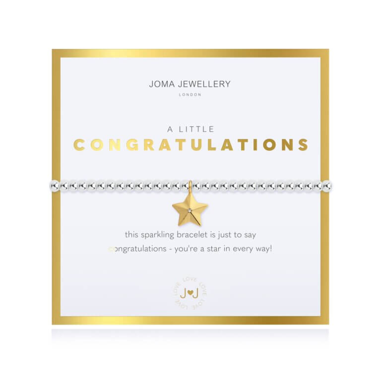 Beautifully Boxed A Littles | Congratulations | Silver | Bracelet | 17.5cm Stretch