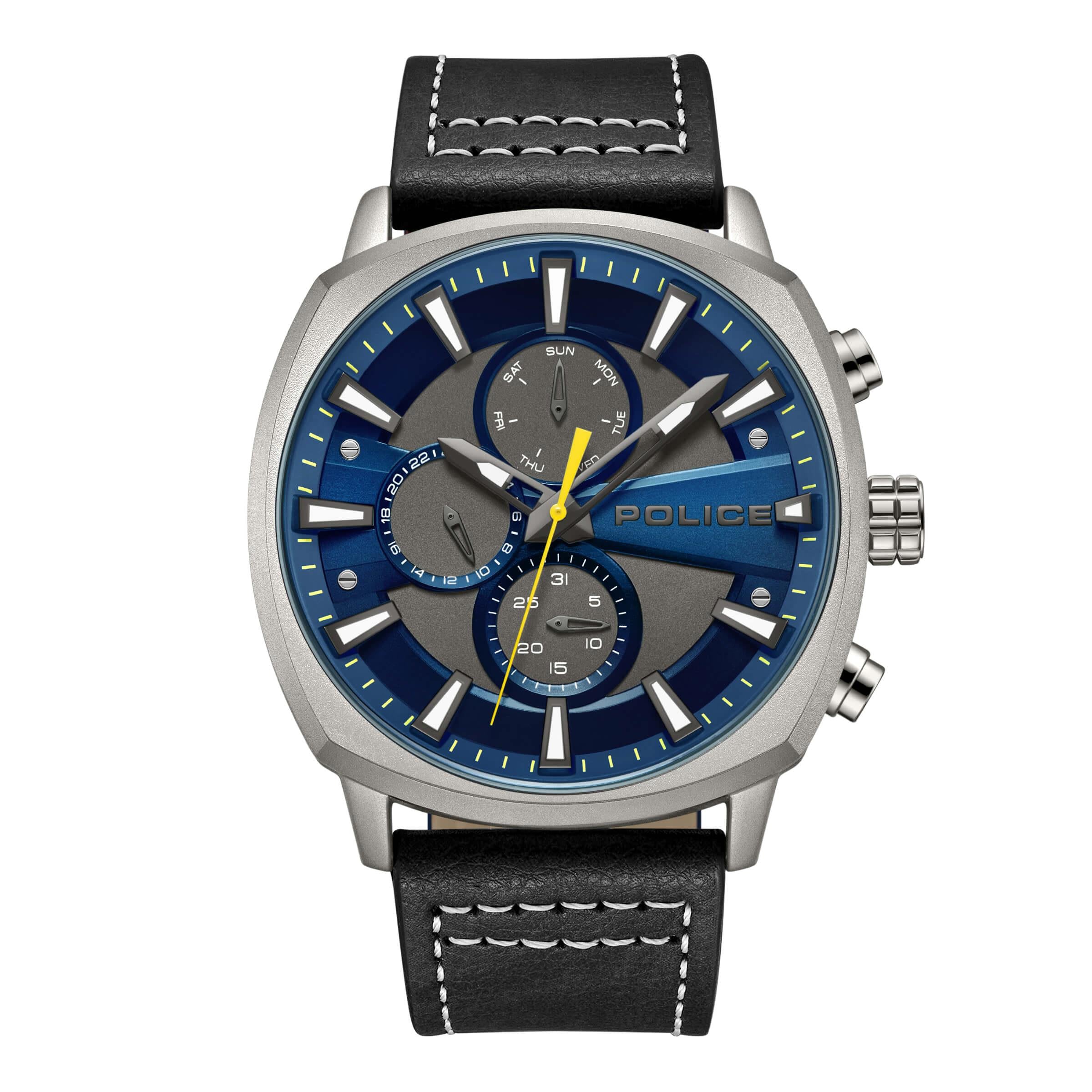 TUNEFUL Gun Multifunction Dial Black Strap Watch
