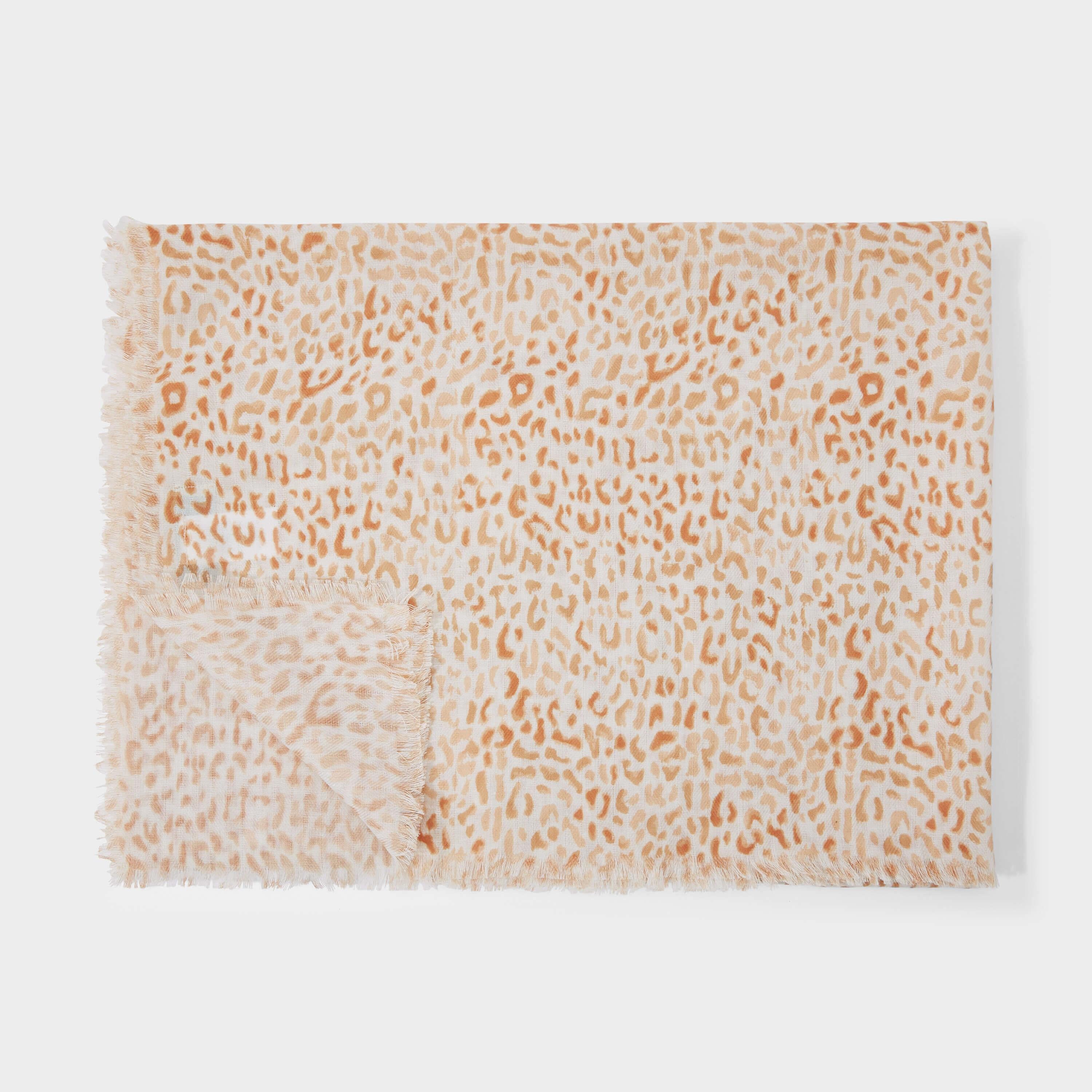 Small Leopard | White/ Burnt Orange | 184 X 86cm