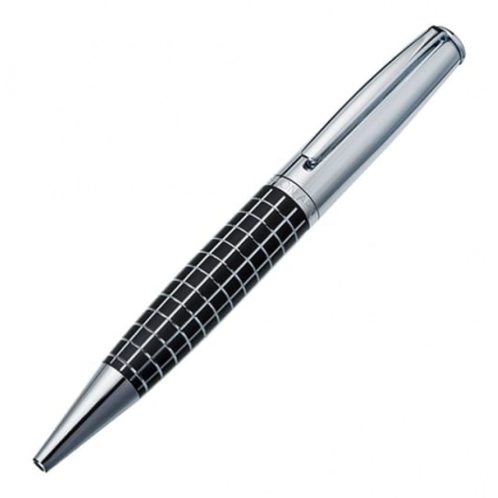 Silver Square Pattern Ball Point & Roller Ball Set