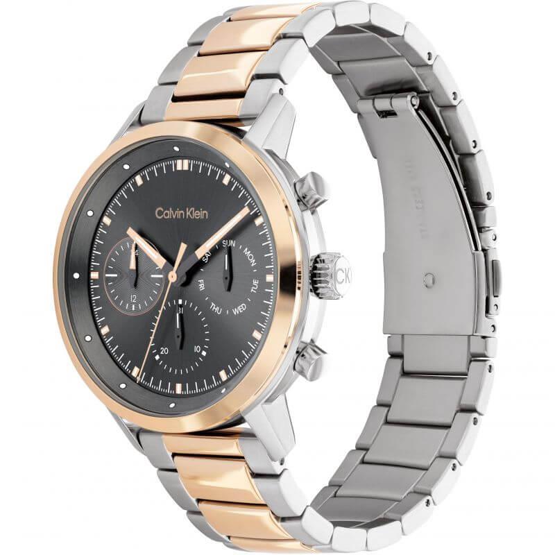 Gauge Grey Chronograph Two Tone Bracelet Strap Gents Watch