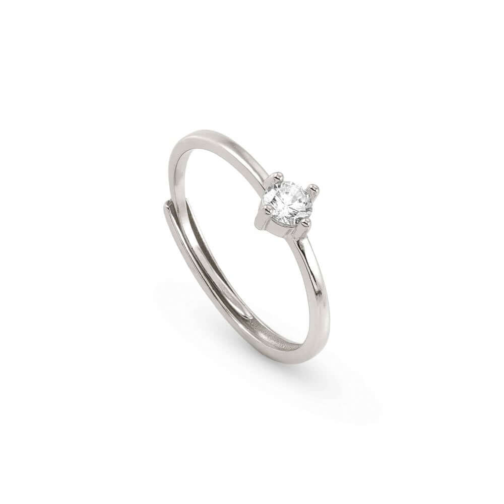 Sentimental Silver Round CZ Ring