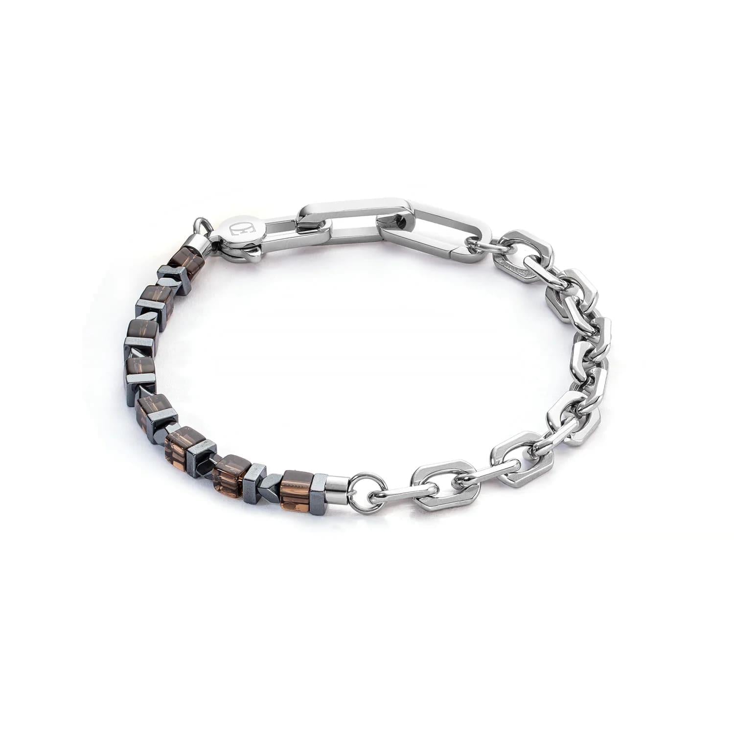 Precious Fusion Link Chain Brown-Silver Bracelet