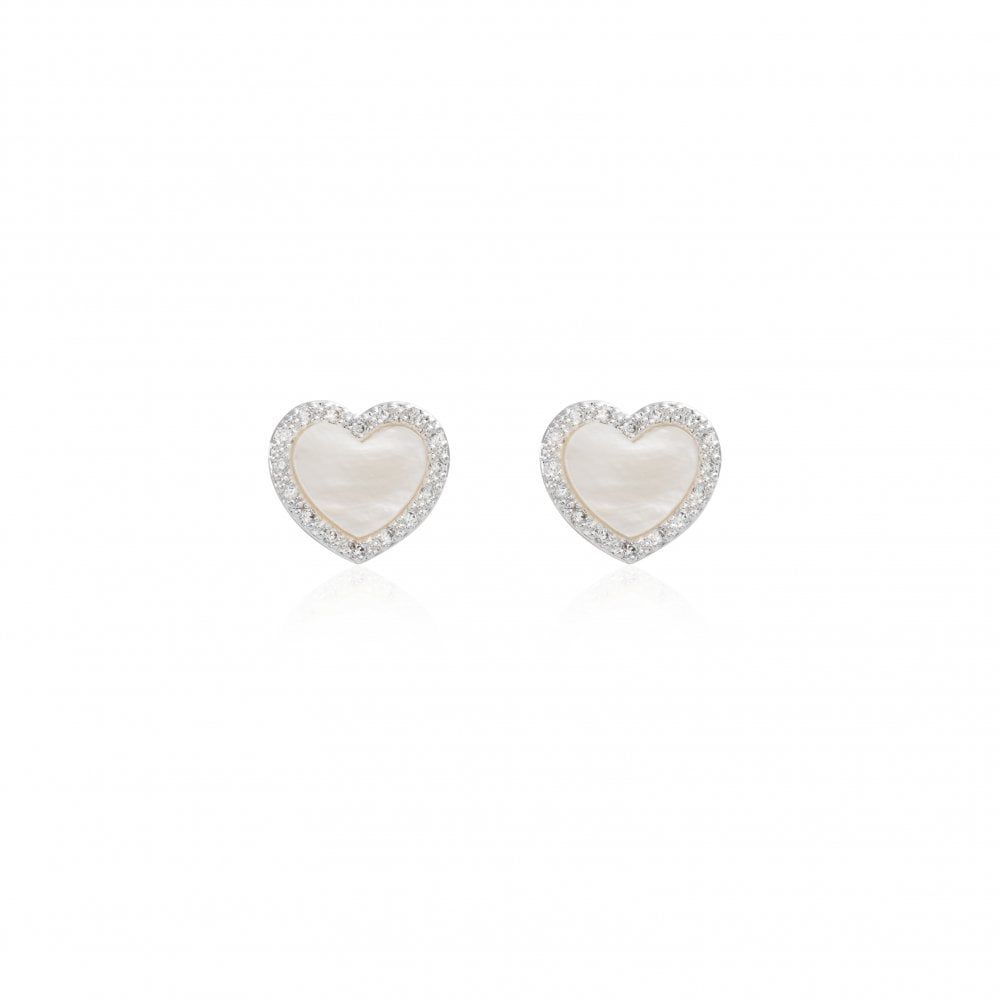 Pearlina | Silver | Mother Of Pearl Heart Stud | Earrings