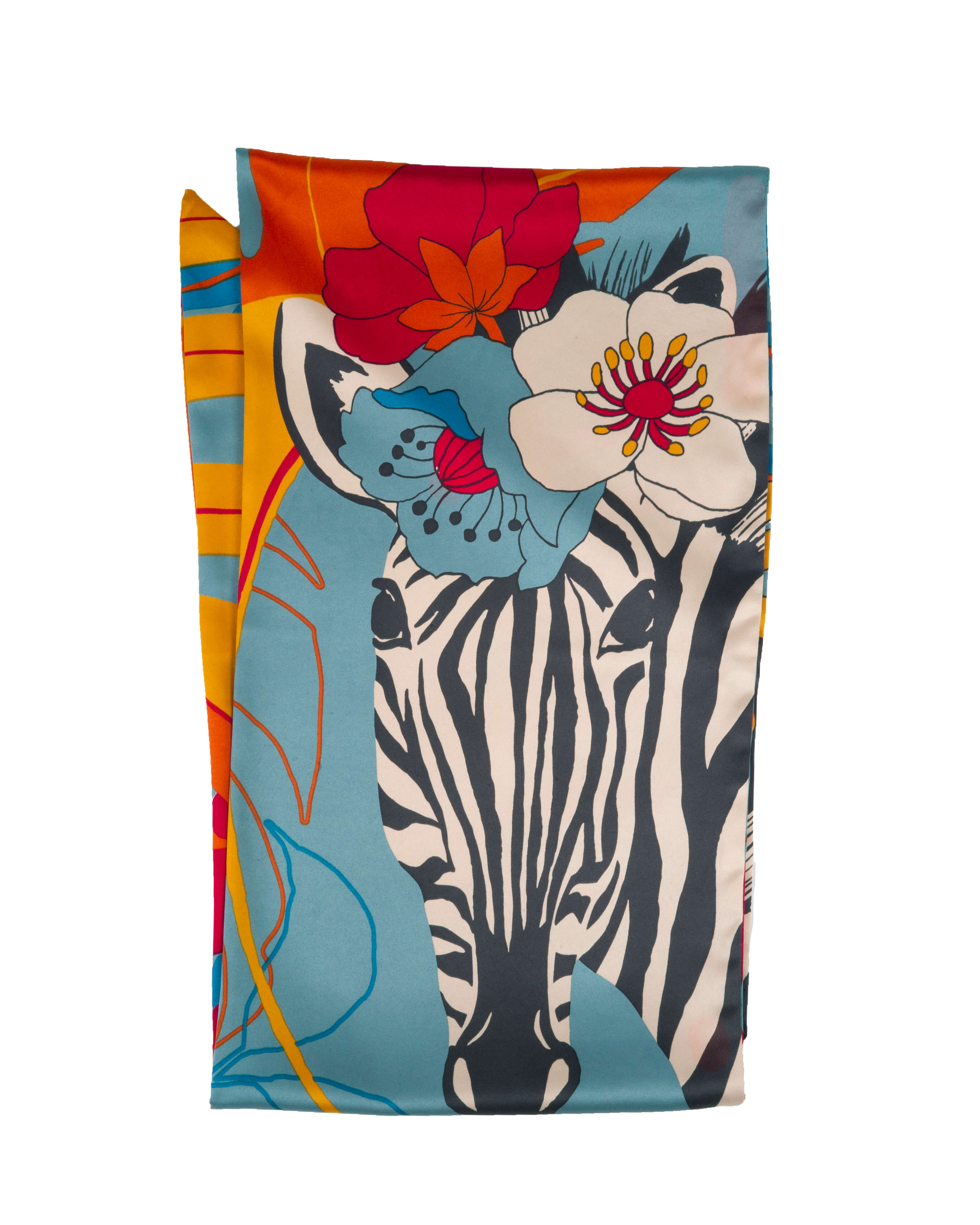 Neck Scarf Floral Zebra