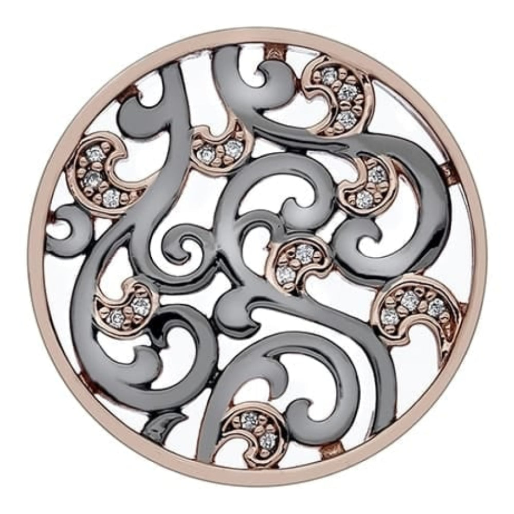 Creativity Oxidised Silver & Rose Gold Coin - 25mm