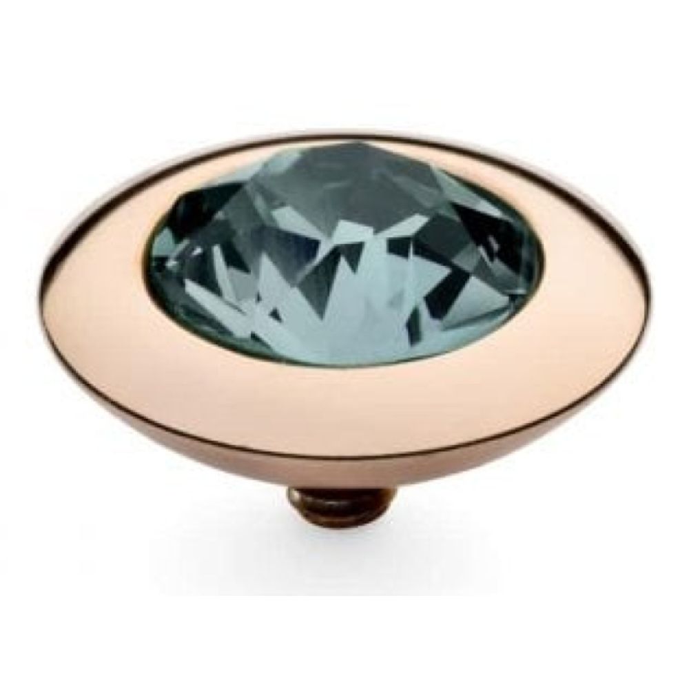 Famosa Rose Gold 13mm Tondo Ring Top Indian Sapphire