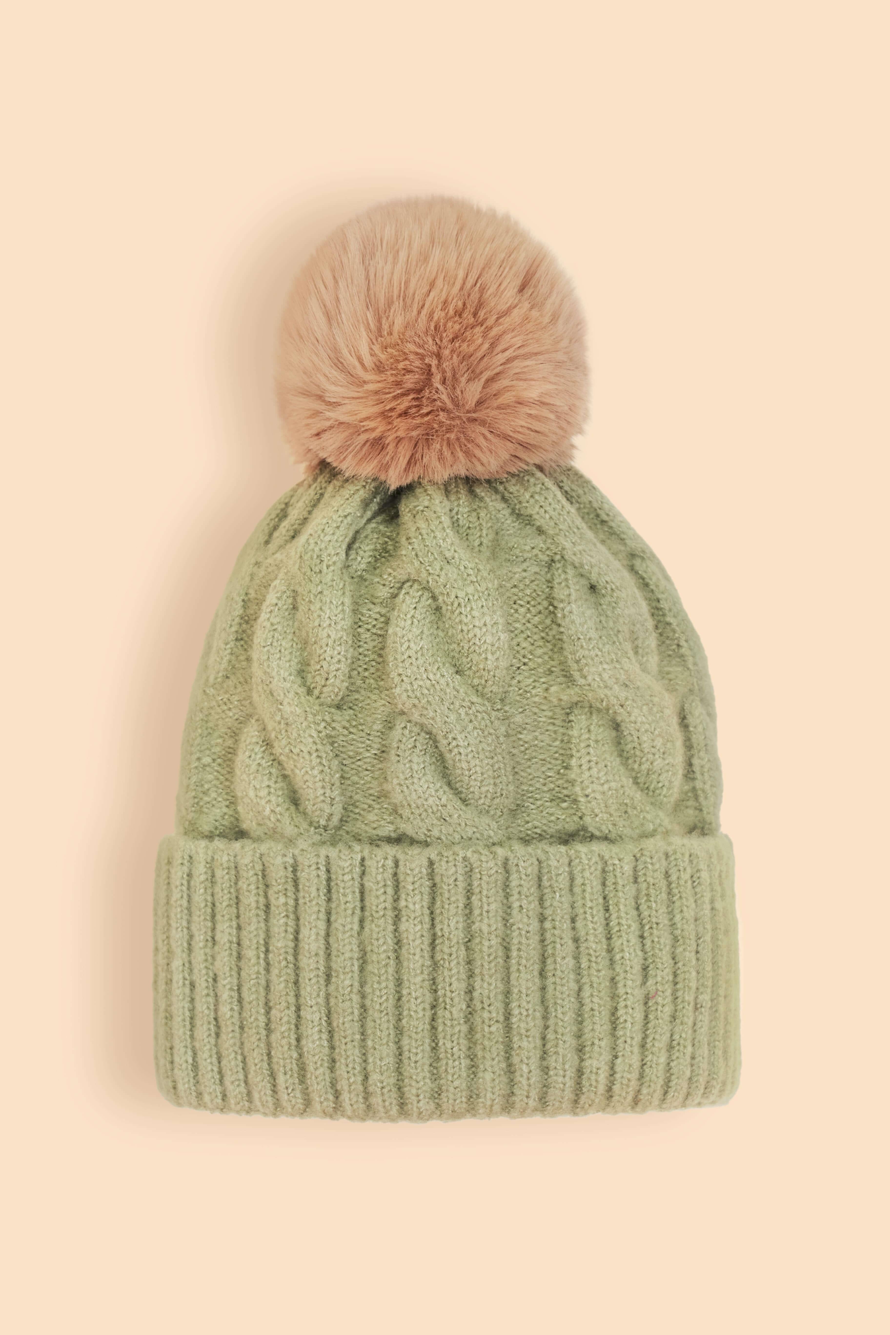 Svana Bobble Hat - Sage