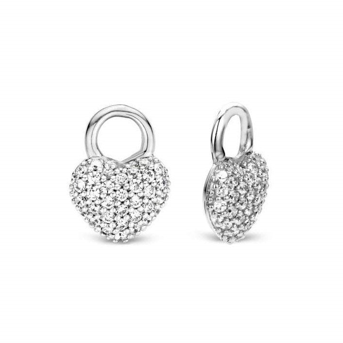 CZ Heart Silver Ear Charm