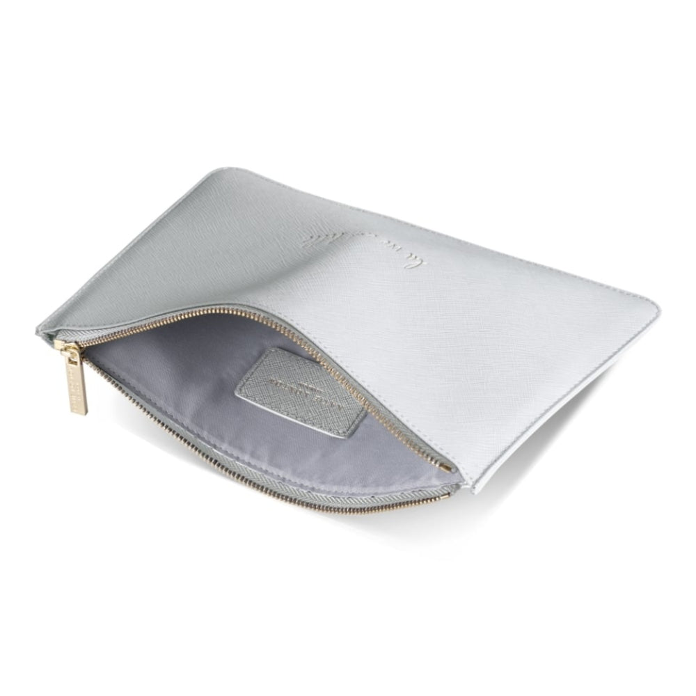 PERFECT POUCH - La vie est belle - pale grey - 16x24cm