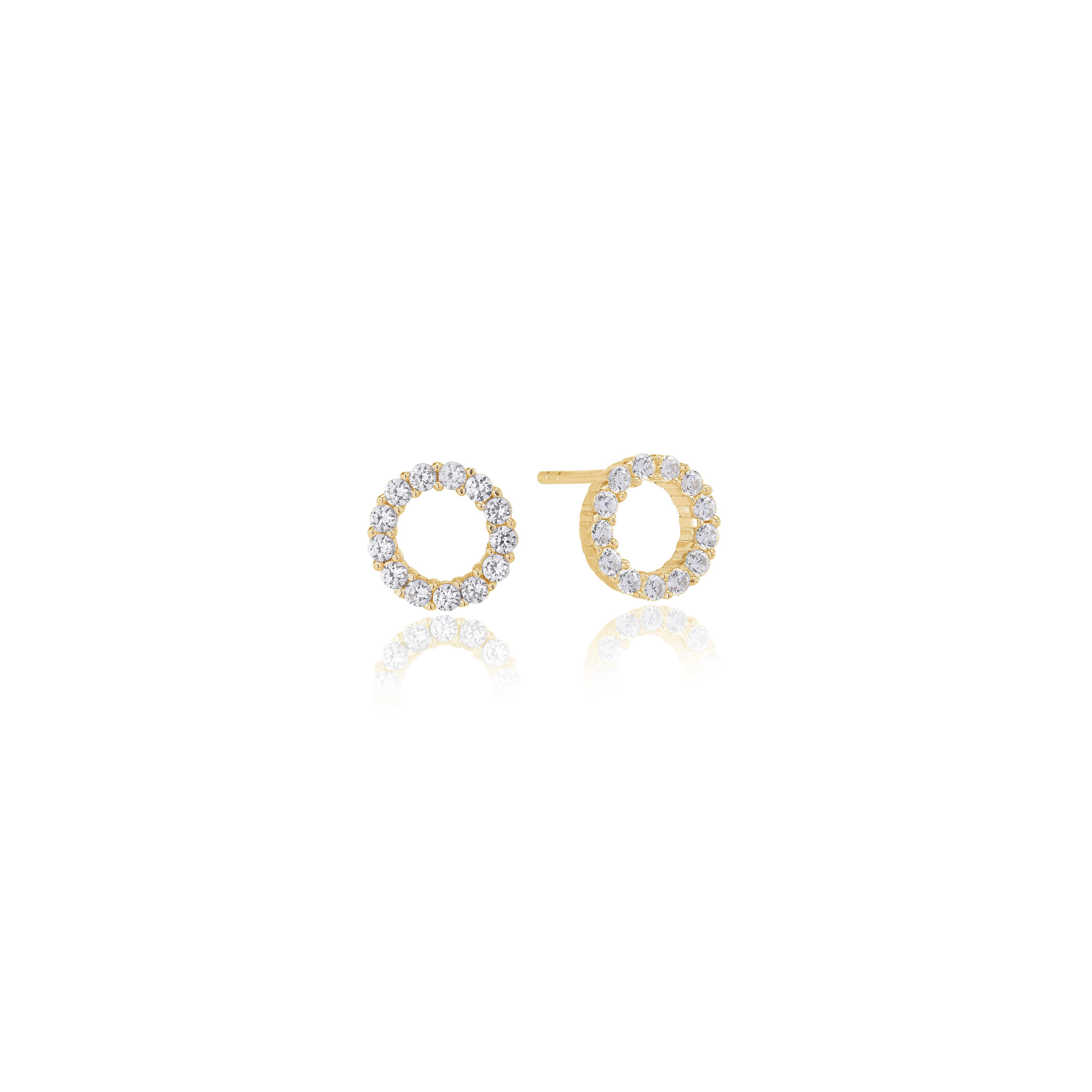 Biella Uno Piccolo Earrings In 18k Gold Plated With White Zirconia