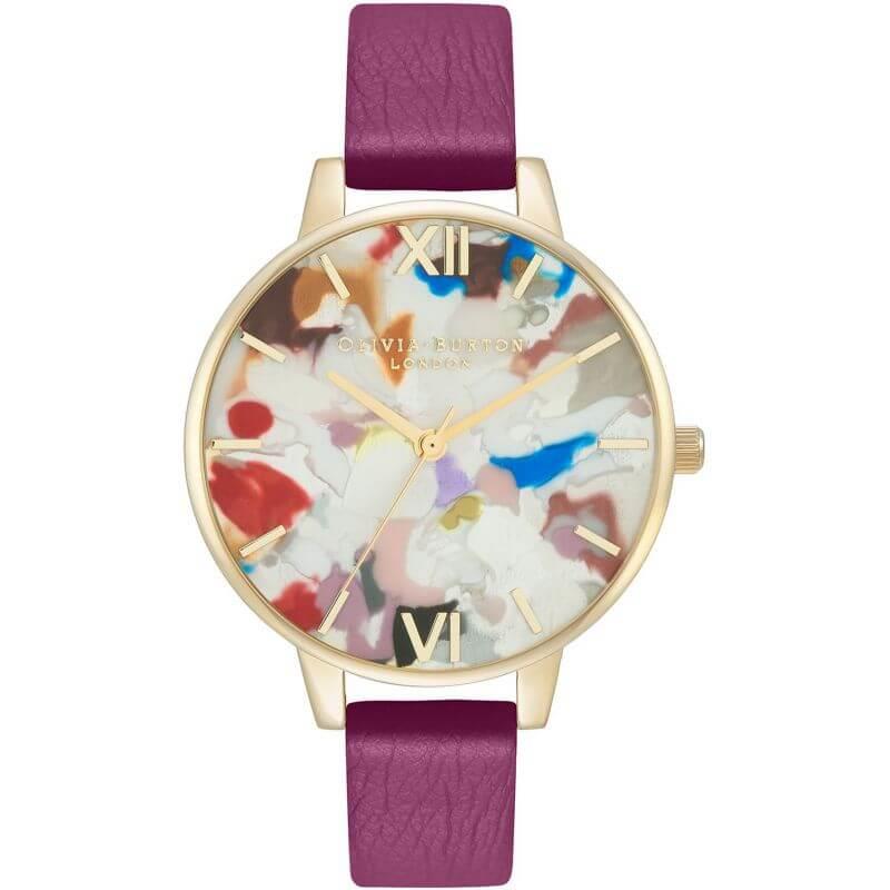 Pop Art Demi Dial, Orchid Eco Vegan & Pale Gold Mesh Watch Strap Gift Set