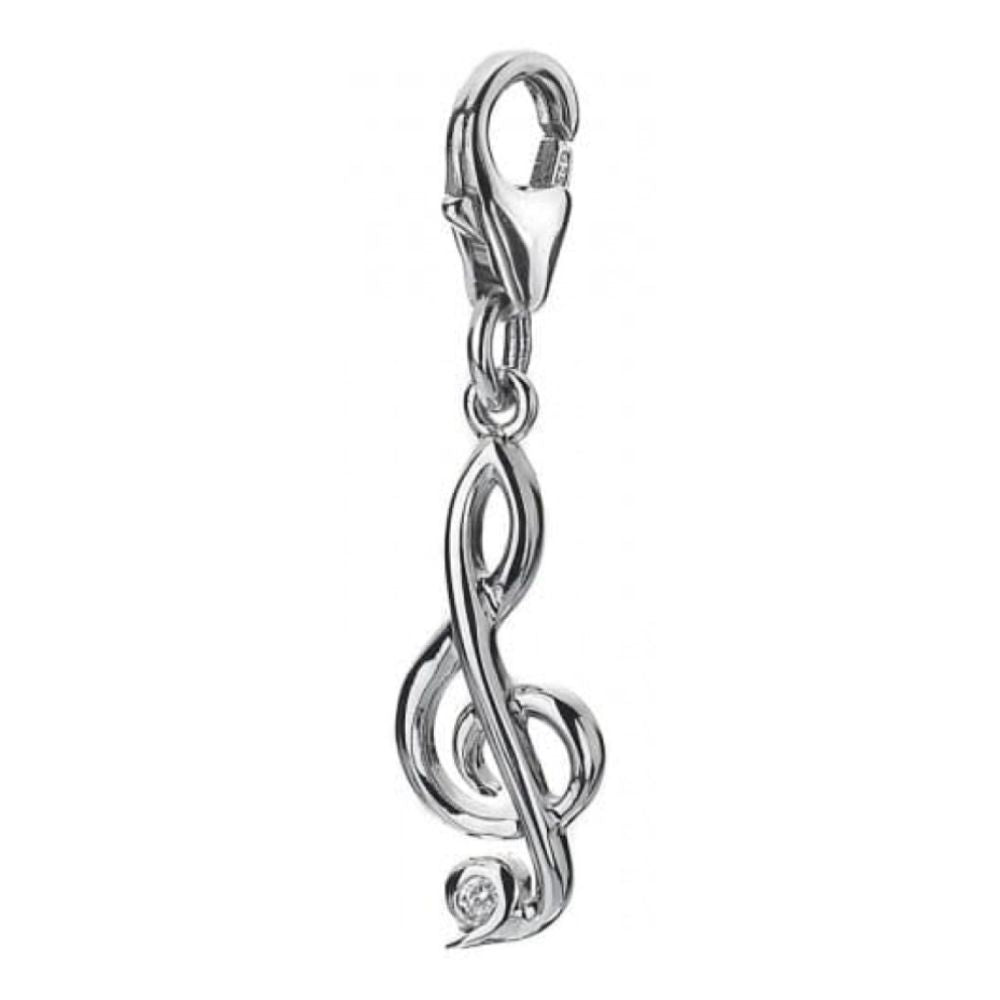 Ladies Treble Clef Sterling Silver Drop Charm