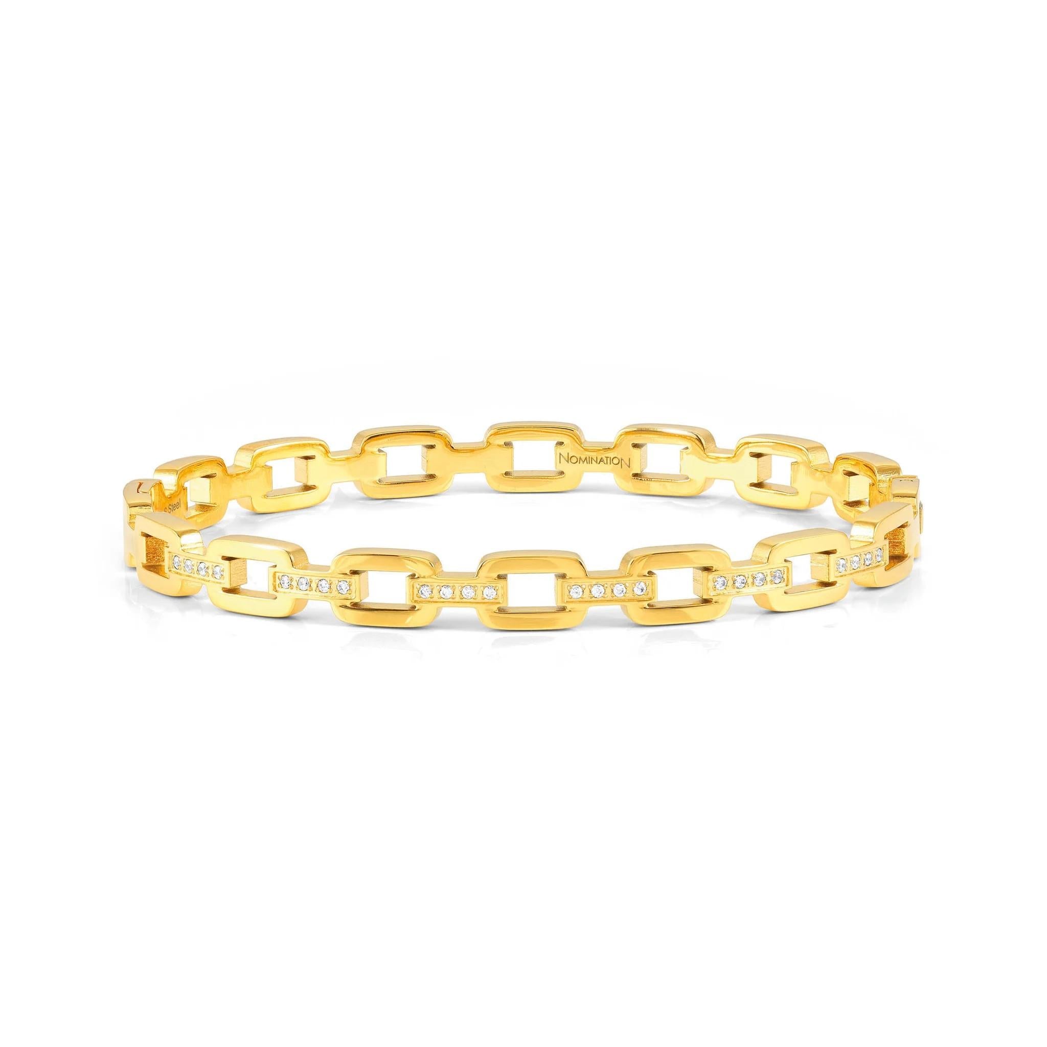 Pretty Bangle In YG Chain Style With CZ