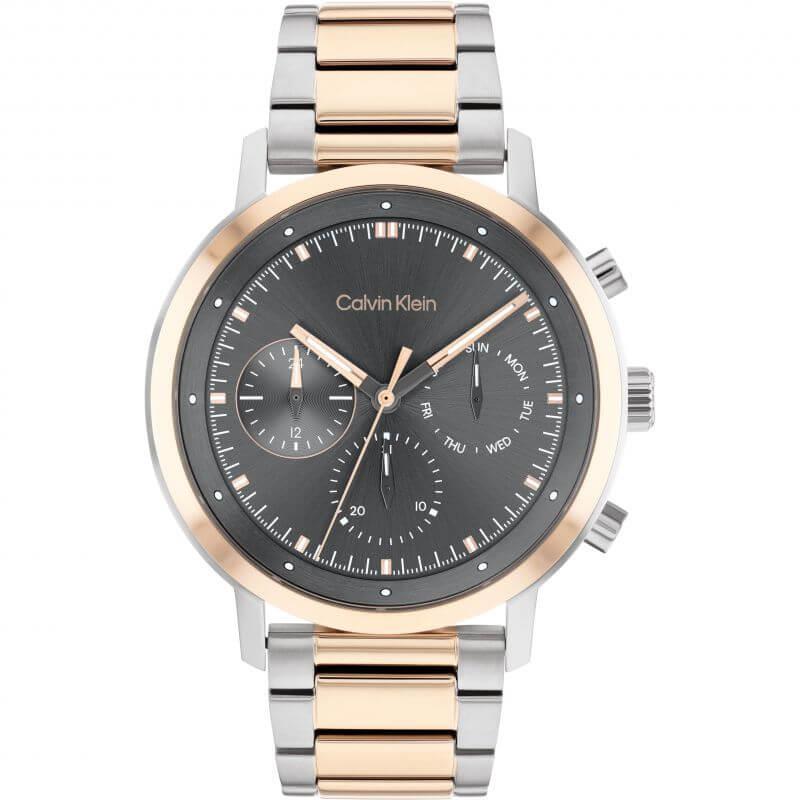 Gauge Grey Chronograph Two Tone Bracelet Strap Gents Watch