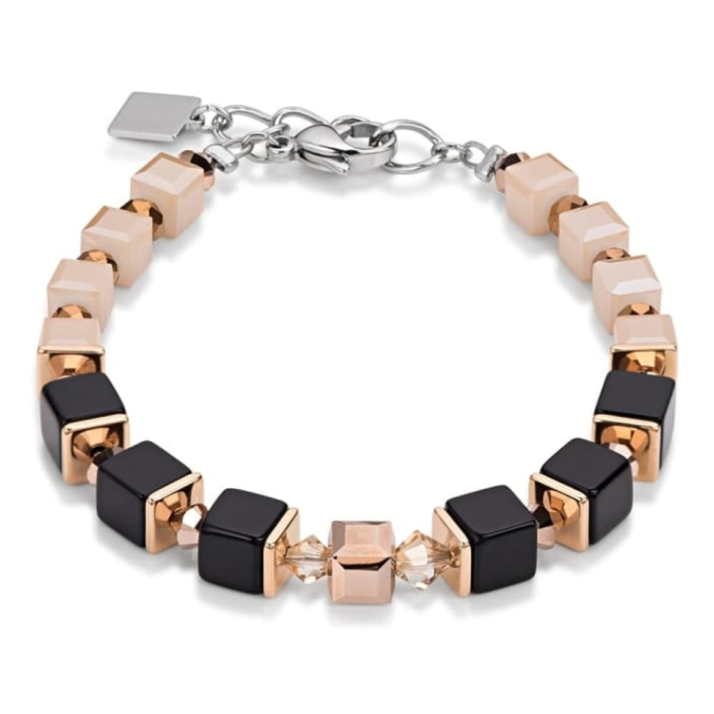 Gold & Black Geo Cube Bracelet