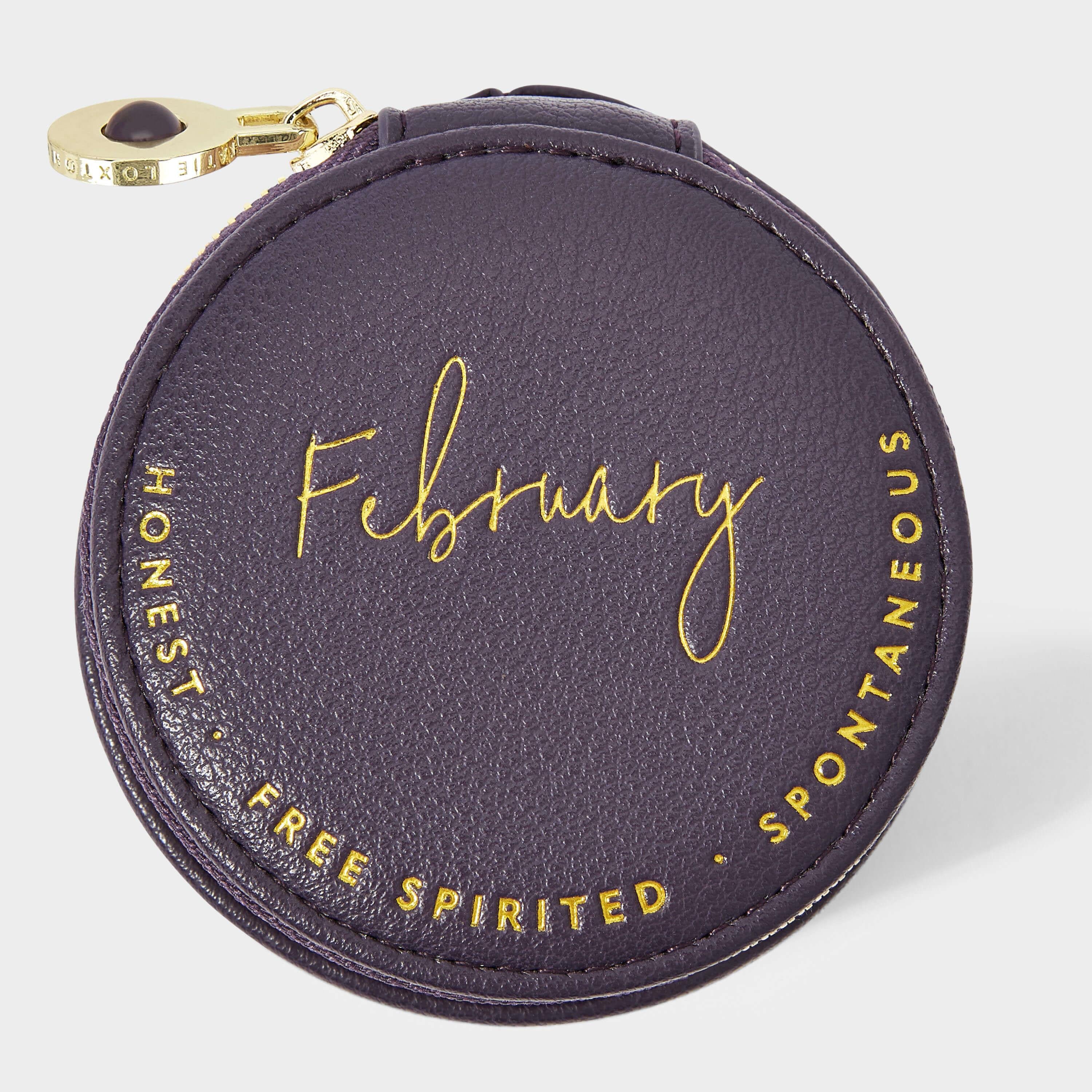 Birthstone Jewellery Box | February | 9 X 9 X 5.5cm
