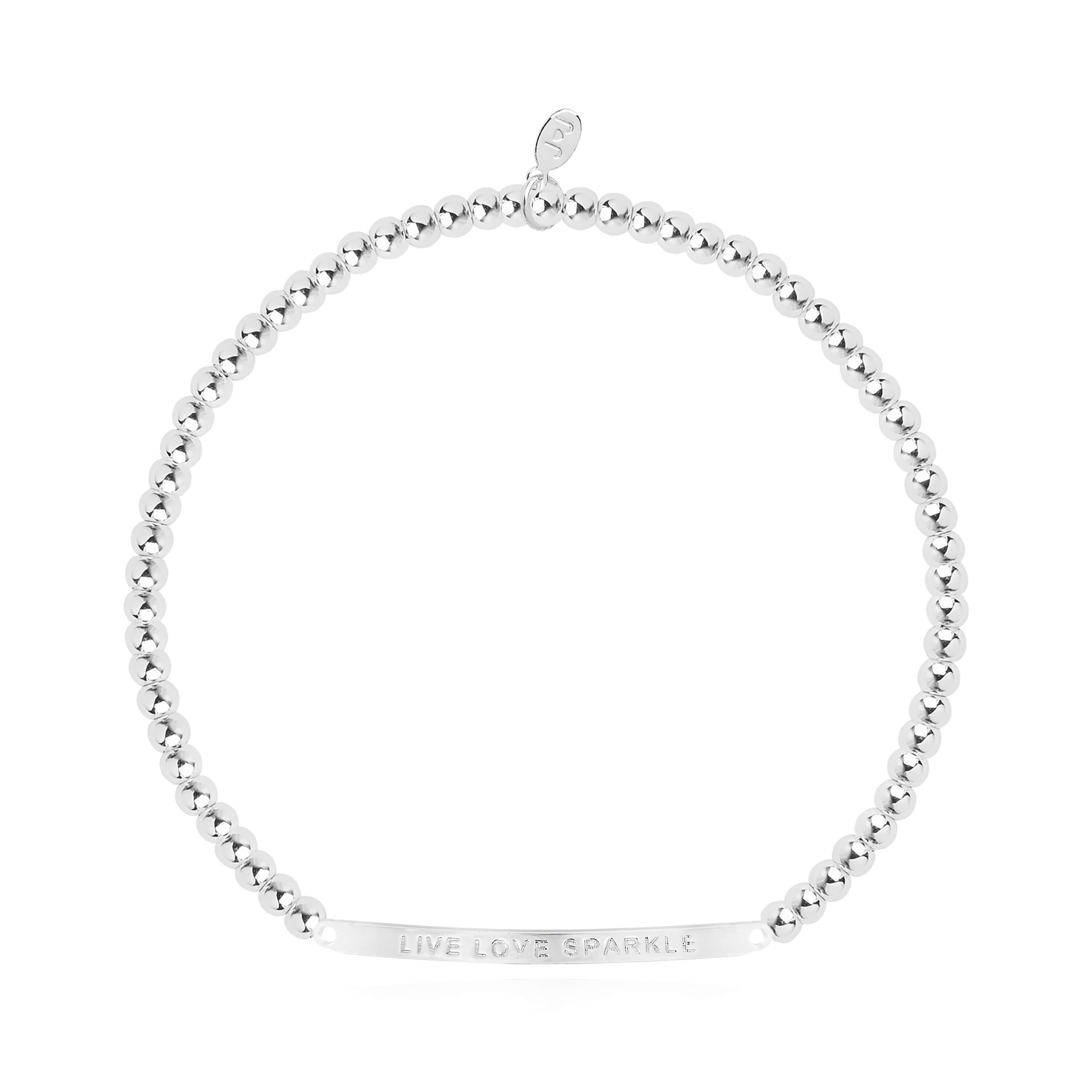 Occasion Gift Box | Live Love Sparkle | Silver | Set Of 3 Bracelets | 17.5cm Stretch