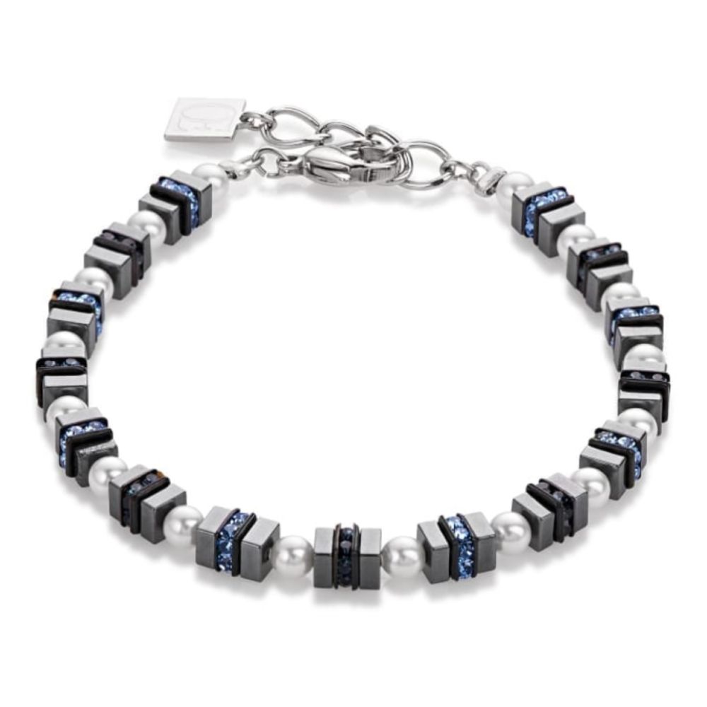 Blue Crystal & Pearl Bracelet