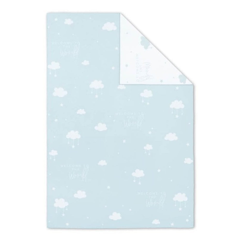 Baby Blanket - Welcome To The World - Pale Aqua - 160x130cm