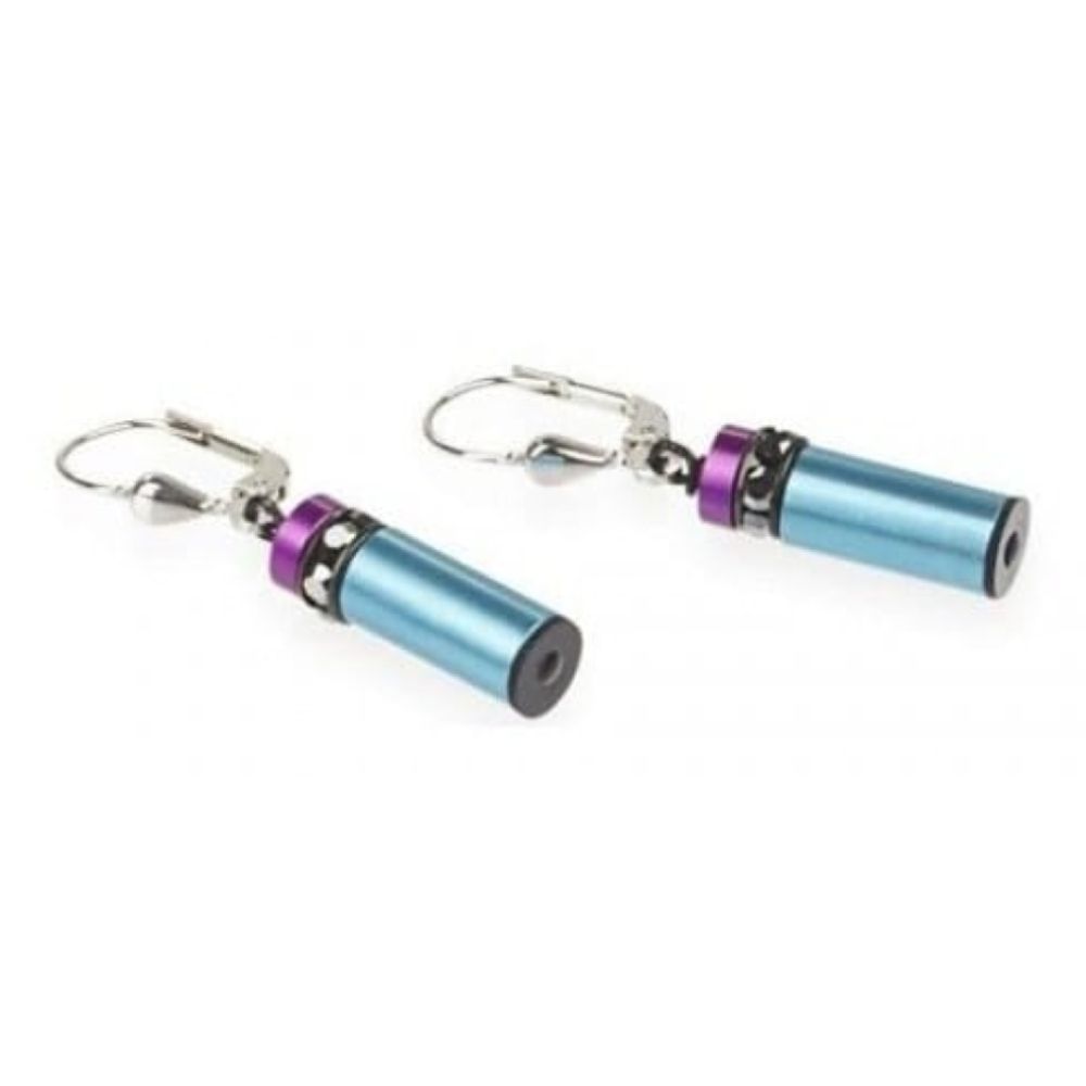 LAdies Blue & Purple Diamond Cut Aluminium Earrings