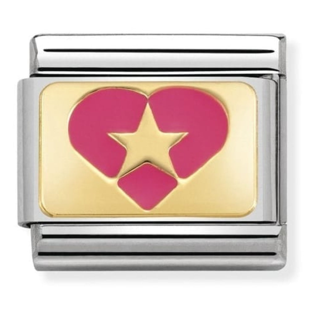 Classic Gold Heart with Fuchsia Star