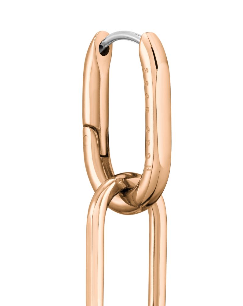 Tessa Ionic Carnation Gold Plated Link Hinge Earrings