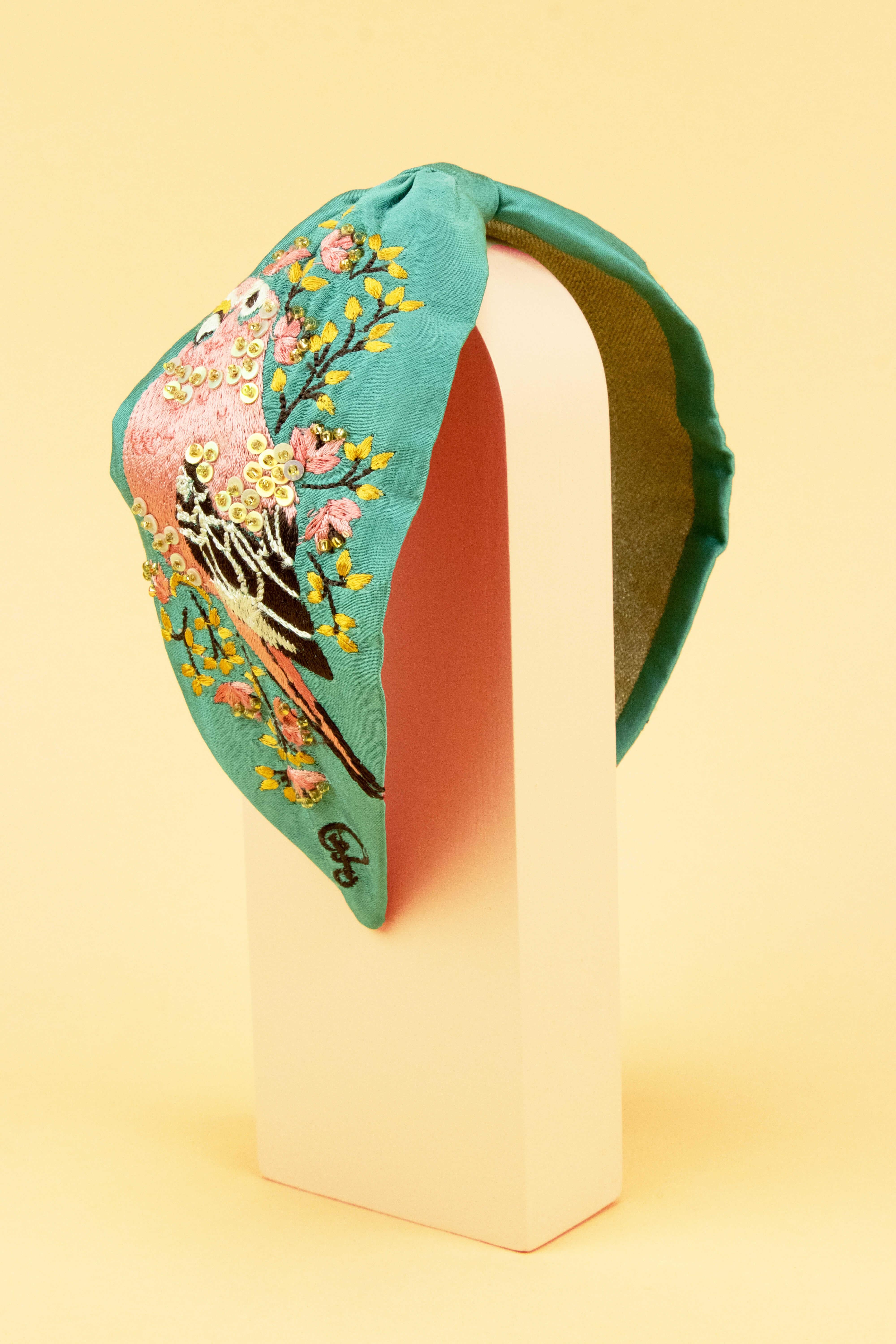 Budgie Embroidered Headband