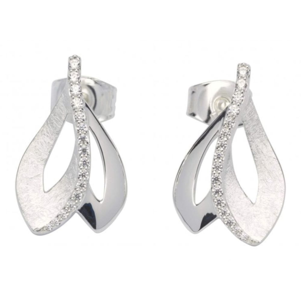 Sterling Silver 925 Earrings With CZ Stud