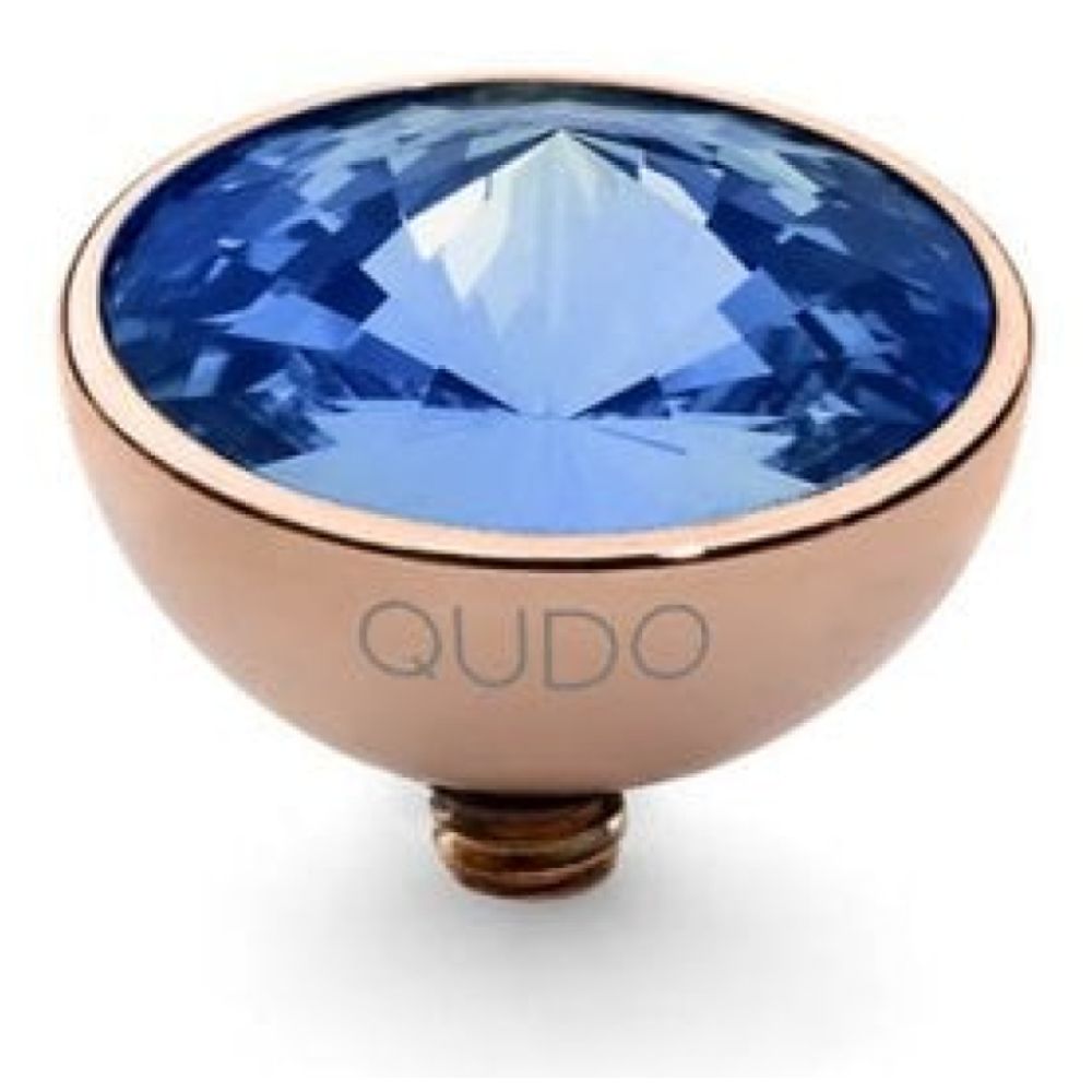 Famosa Rose Gold 11.5mm Bottone Ring Top Sapphire