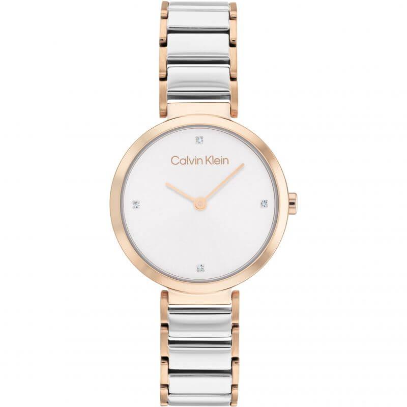 Minimalistic T-Bar Two Tone Rose Gold Ladies Watch