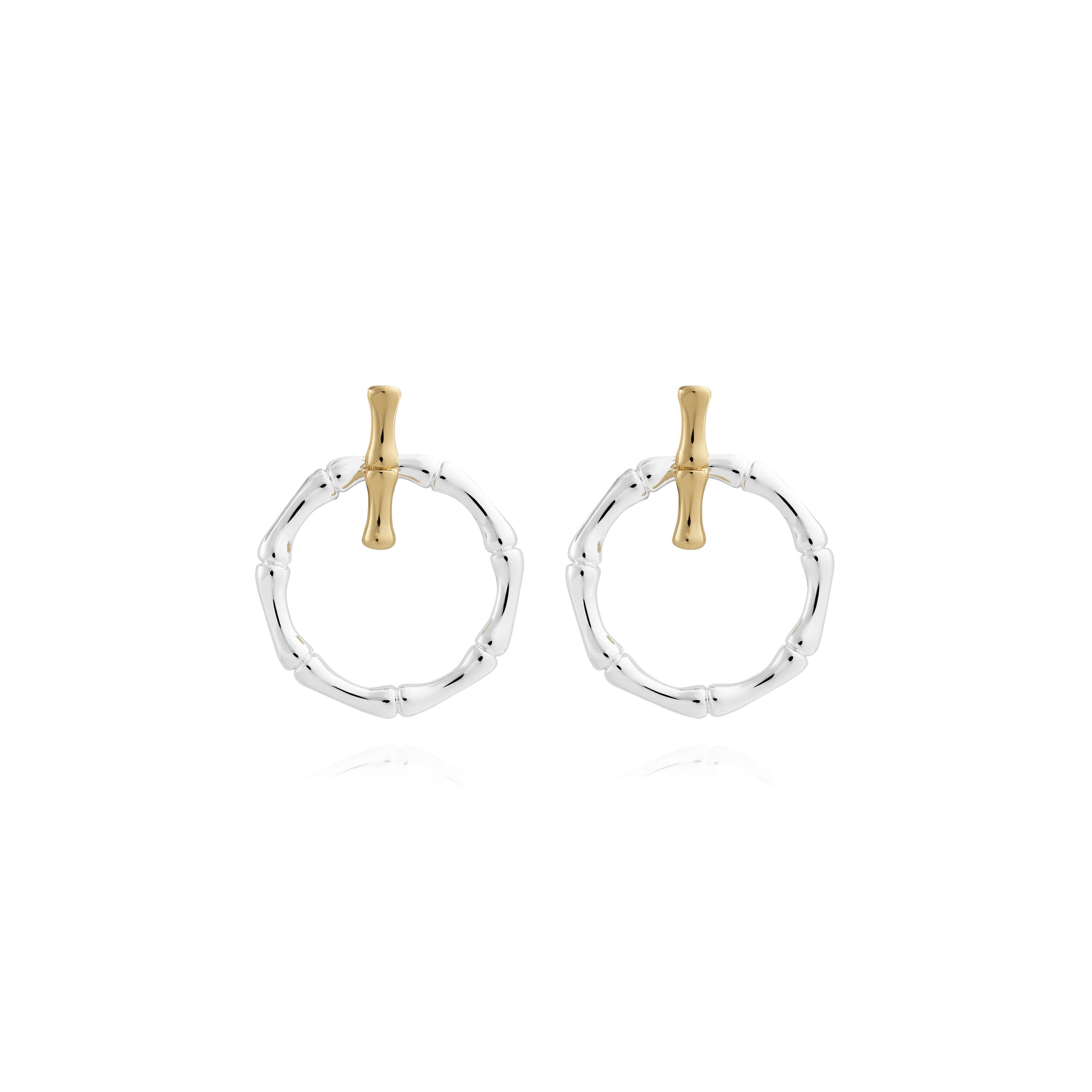 Statement Earrings | Silver And Gold | Bamboo | Ear Jackets