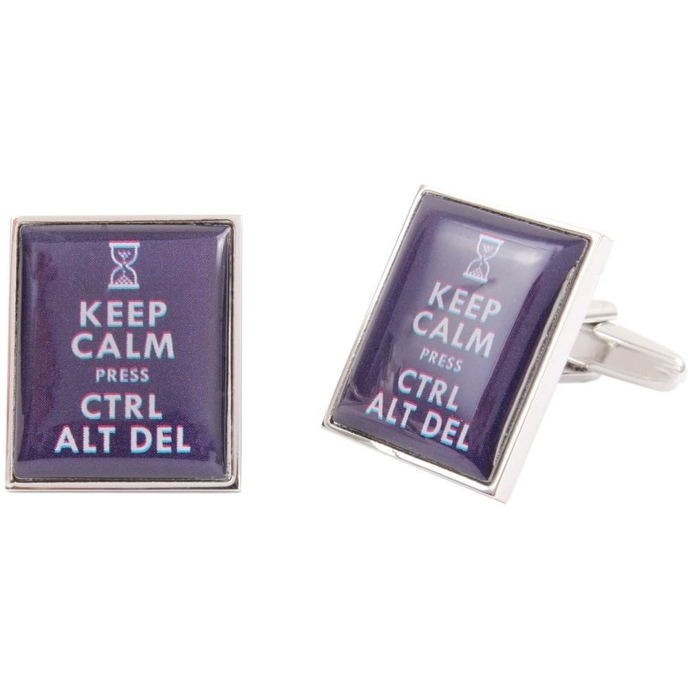 Keep Calm Press Ctrl Alt Del Cufflinks