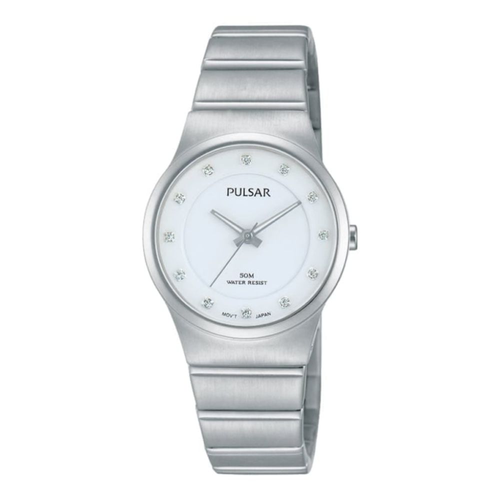 Womens Chrome Crystal Watch