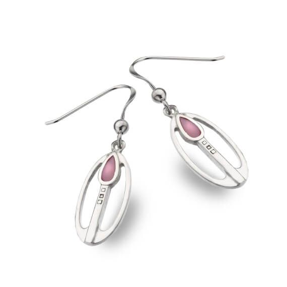 Mackintosh Tulip With Pink MOP Oval Earrings