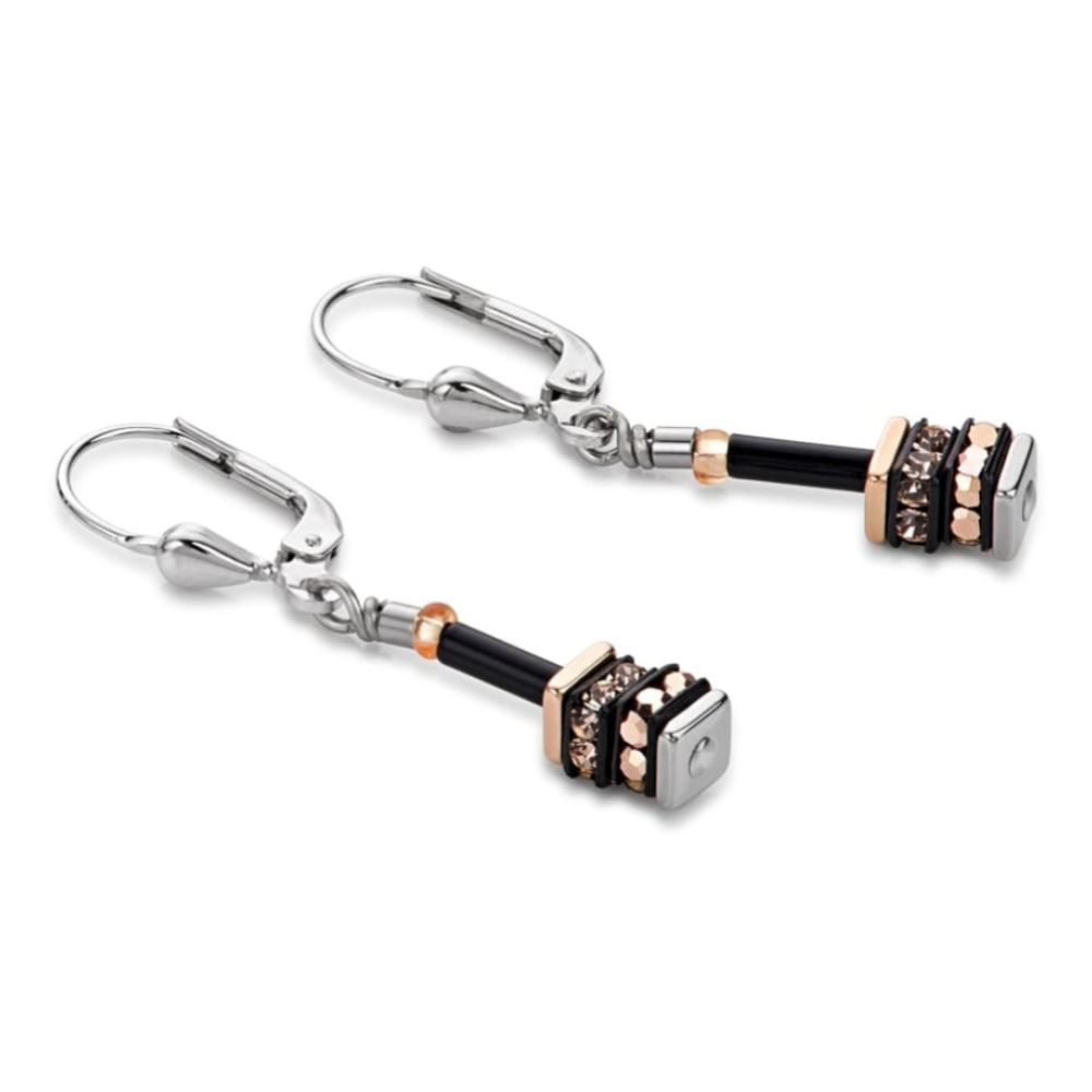 Rose/Gold Swarovski Cube Earring