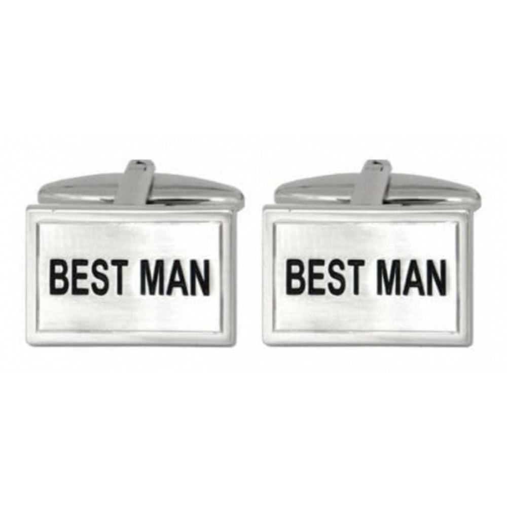 Rhodium Plated Best Man Cufflinks