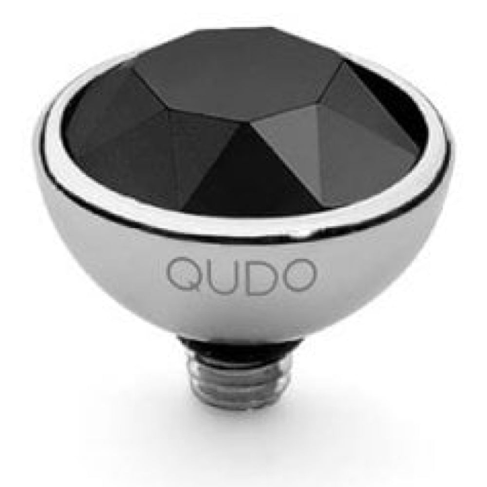 Famosa Silver 10mm Bottone Ring Top Jet