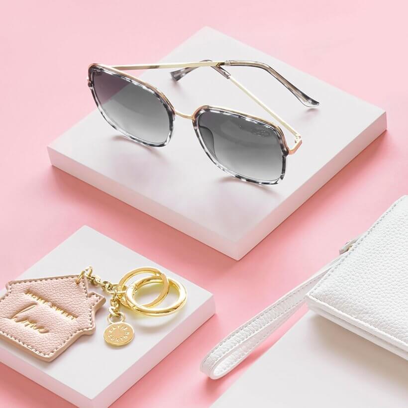 Sunglasses | Valencia | Square Frame | Grey And Black