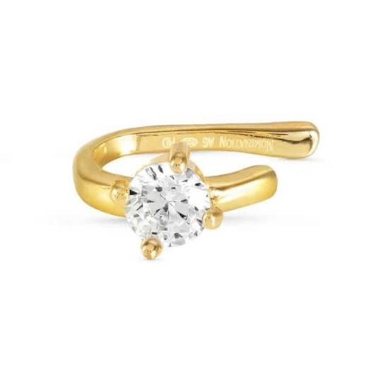 Sentimental Gold Plated Round CZ Ear Cuff