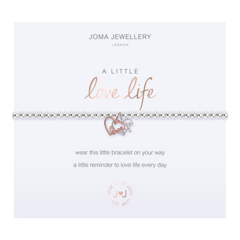 A Little - Love Life - Silver/ Rose Gold- 17.5cm Stretch Bracelet