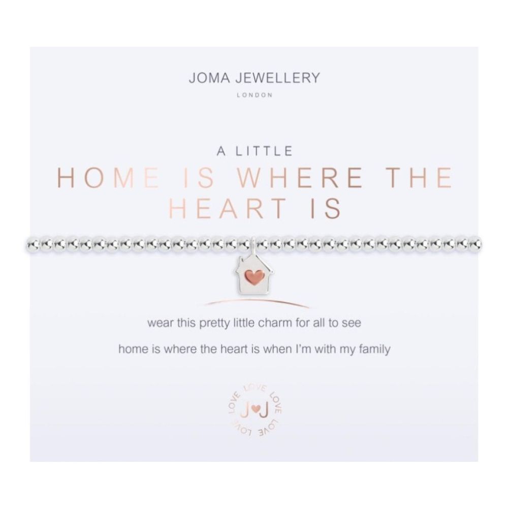 A Little | Home Is Where The Heart Is | Silver | Bracelet | 17.5cm Stretch