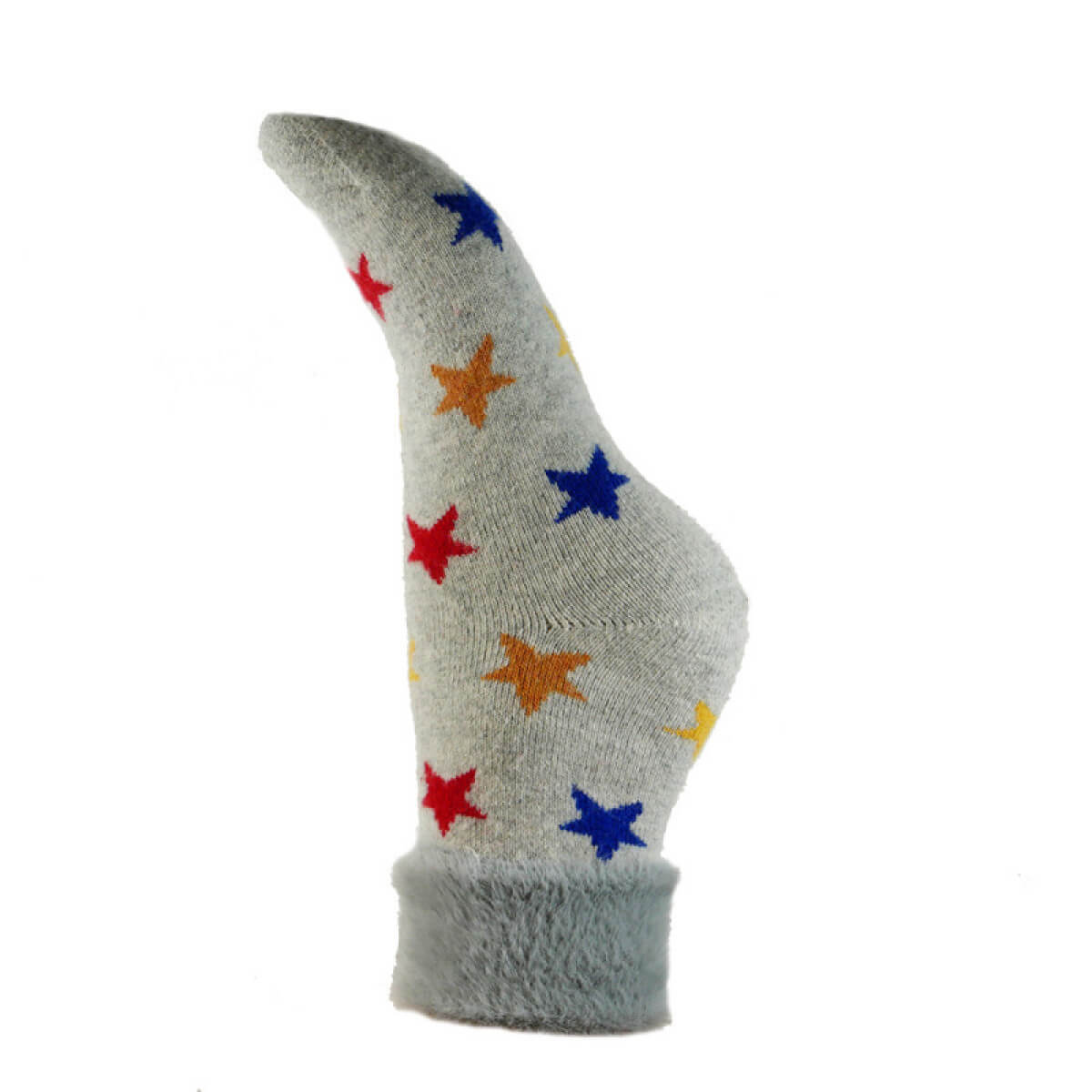 Multi Coloured Star Socks With Faux Cuff