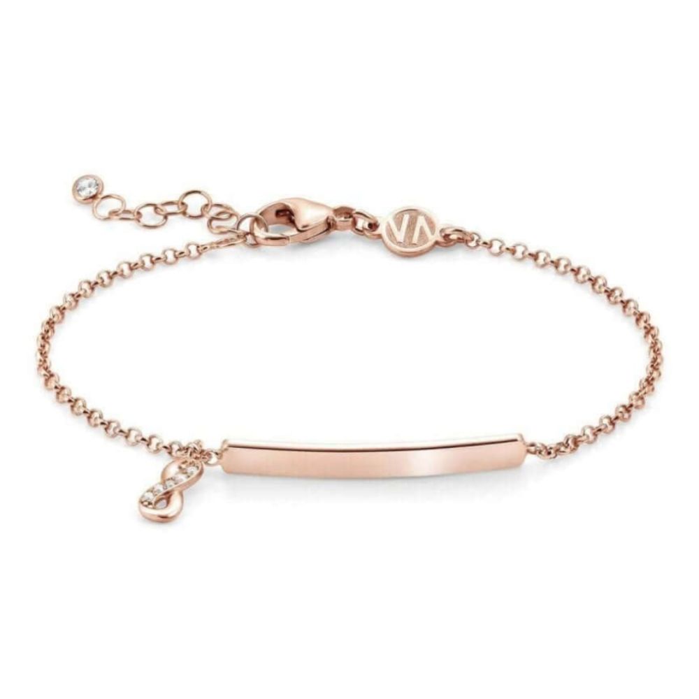 Gioie Engravable Bracelet In Rose Gold Tone 925 Silver & CZ Infinity