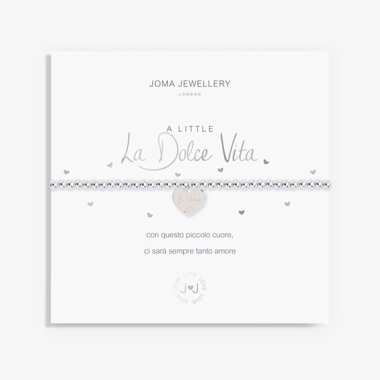 A Little - La Dolce Vita - Italian - Silver- 17.5cm Stretch Bracelet