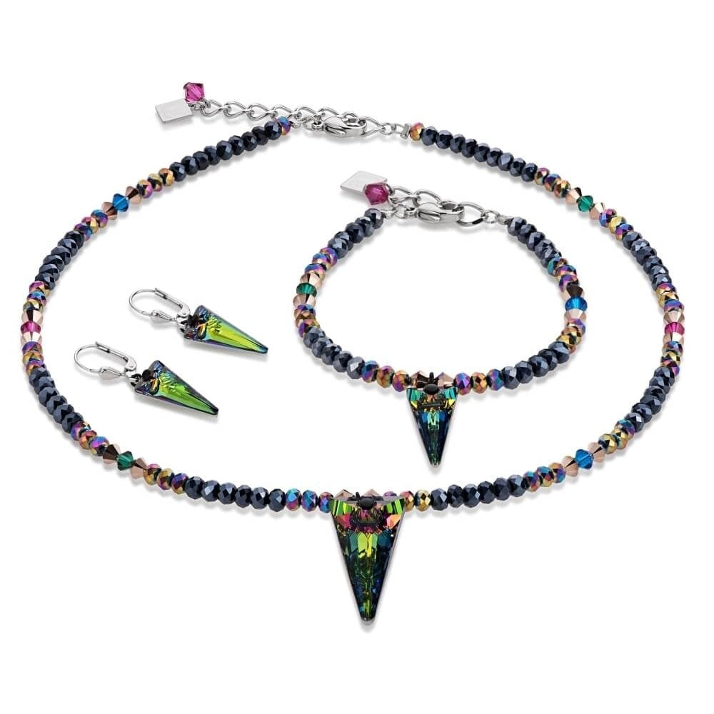 Multi Crystal Arrow Point Earring, Bracelet & Necklace Set