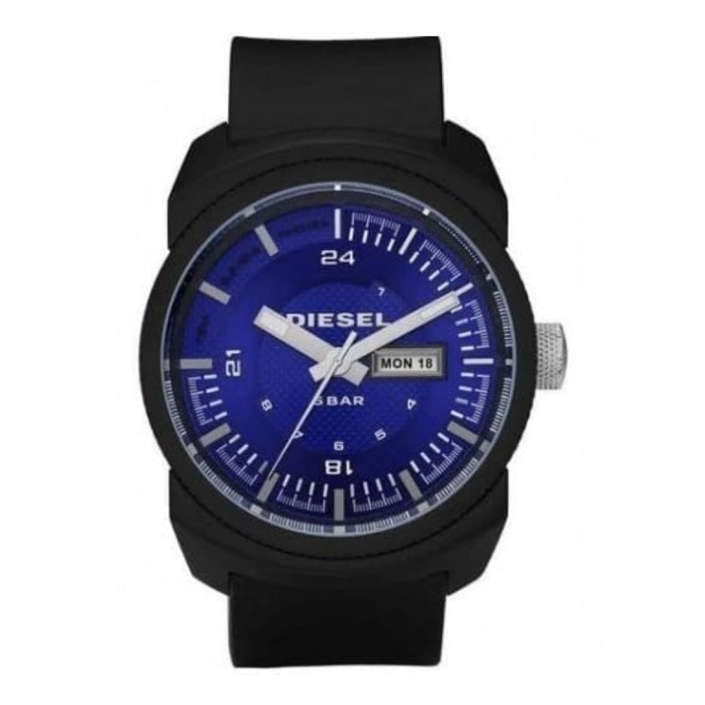 Gents Smooth Black Resin Strap Watch