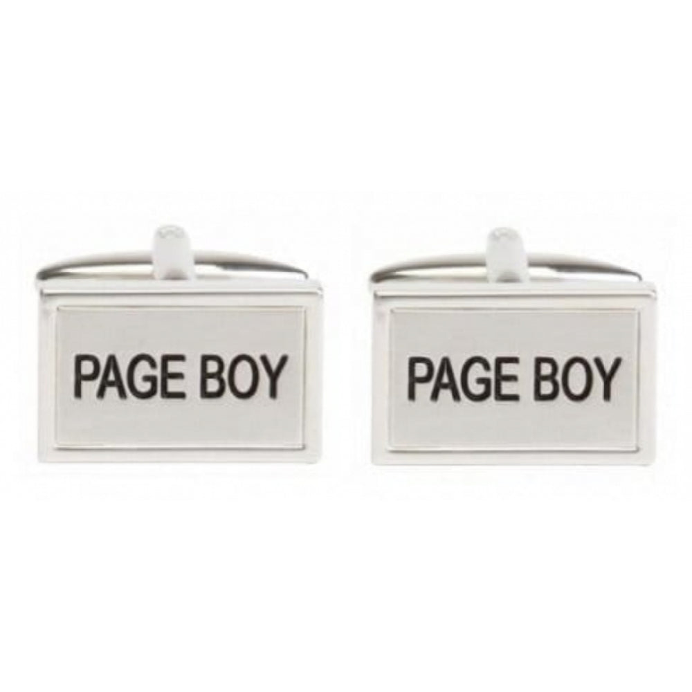 Rhodium Plated Page Boy Cufflinks